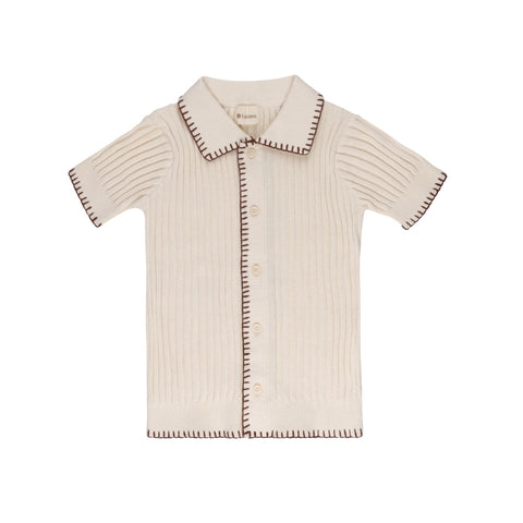 Ely’s & Co Stitch Collection - Whip Stitch Knit Top - Natural