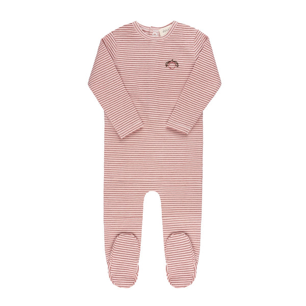 Ely’s & Co Metallic Stripe Collection - Pink - Footie