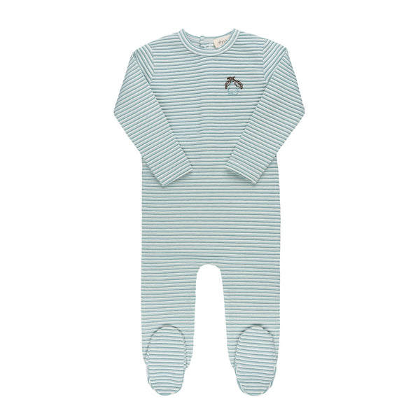 Ely’s & Co Metallic Stripe Collection - Blue - Footie