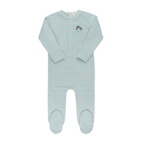 Ely’s & Co Metallic Stripe Collection - Blue - Footie