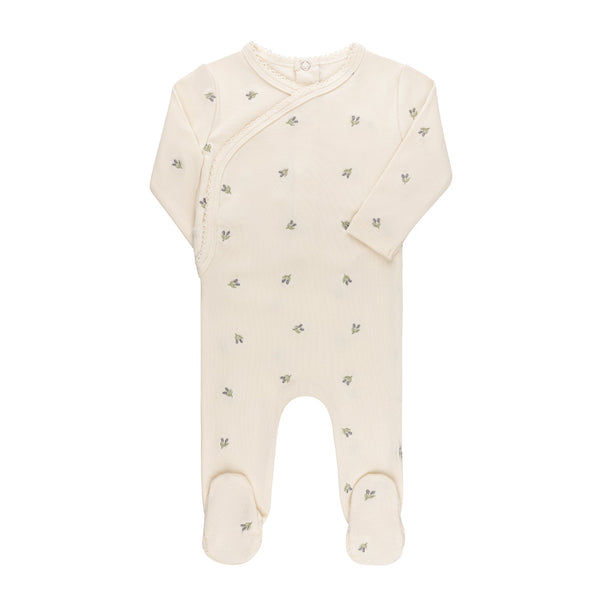 Ely’s & Co Embroidered Collection - Ivory Berry - Footie