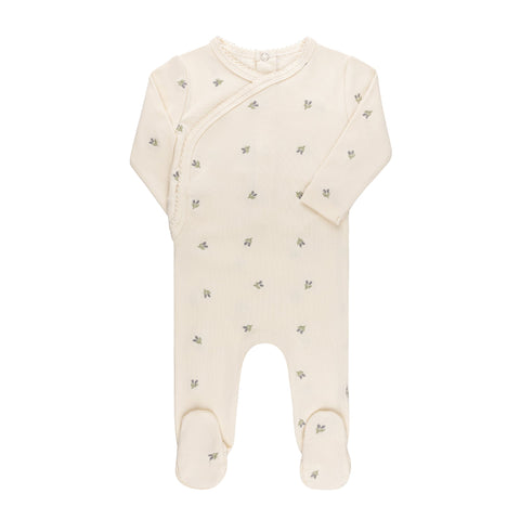 Ely’s & Co Embroidered Collection - Ivory Berry - Footie