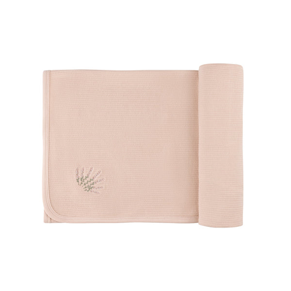 Ely’s & Co Organic Embroidered Collar Collection - Pink Heather - Blanket