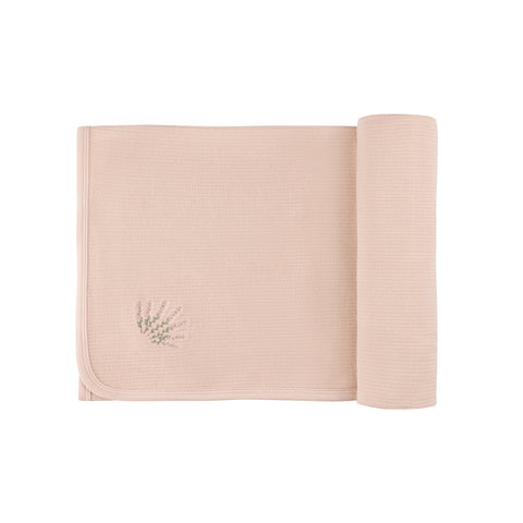 Ely’s & Co Organic Embroidered Collar Collection - Pink Heather - Blanket