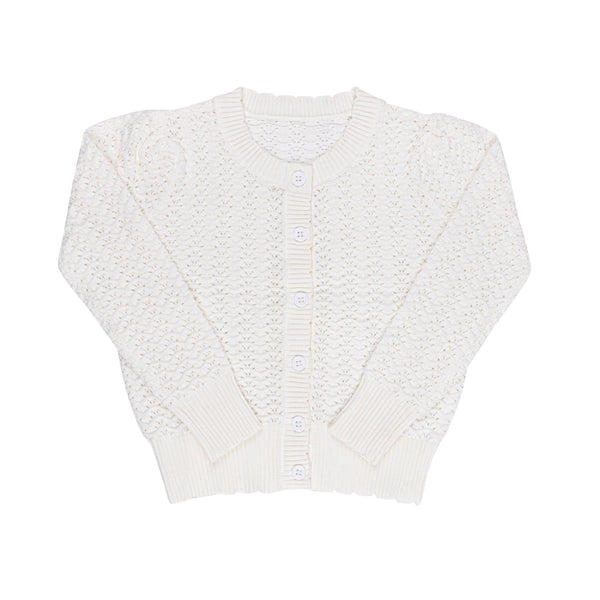 Ely’s & Co Wave Collection - Knit Pointelle Cardigan - Ivory