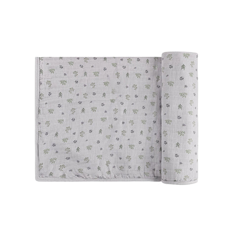 Ely’s & Co Garden Floral Print Collection - Blue - Muslin Swaddle