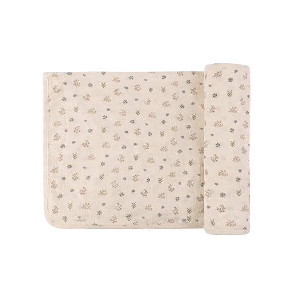 Ely’s & Co Garden Floral Center Collection - Ivory Girl - Muslin Swaddle