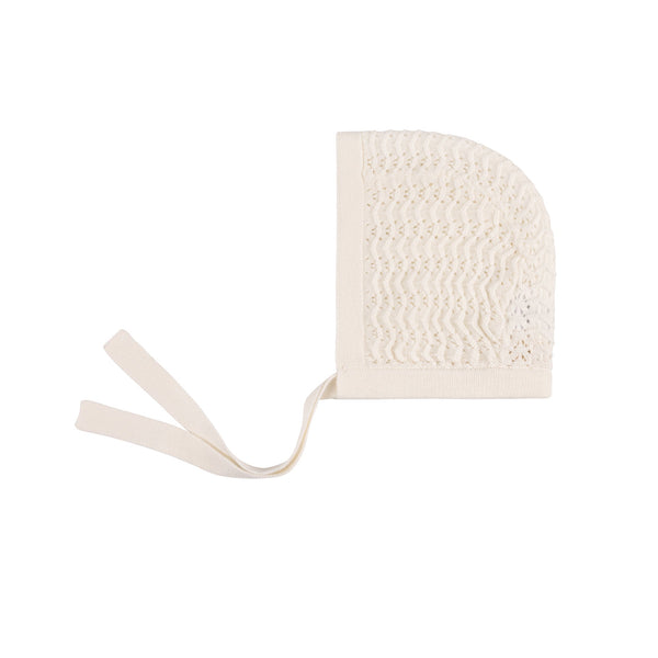 Ely’s & Co Wave Collection - Knit Pointelle Bonnet - Ivory