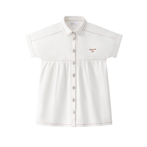 Coco Blanc Special Denim Dress White