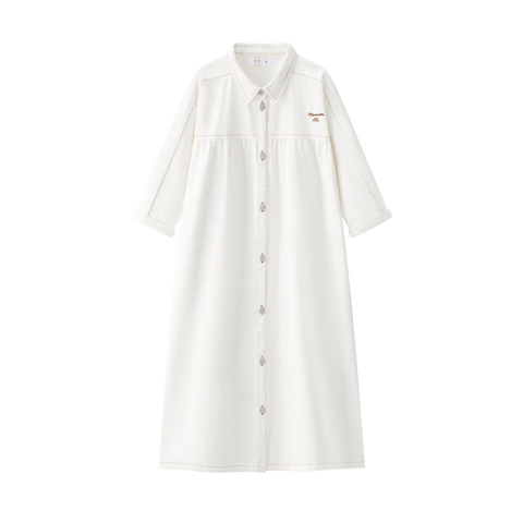 Coco Blanc Denim Dress White 3/4