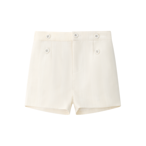 Coco Blanc White Double Button Shorts
