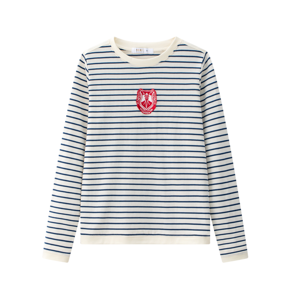 Coco Blanc Green Striped Tee