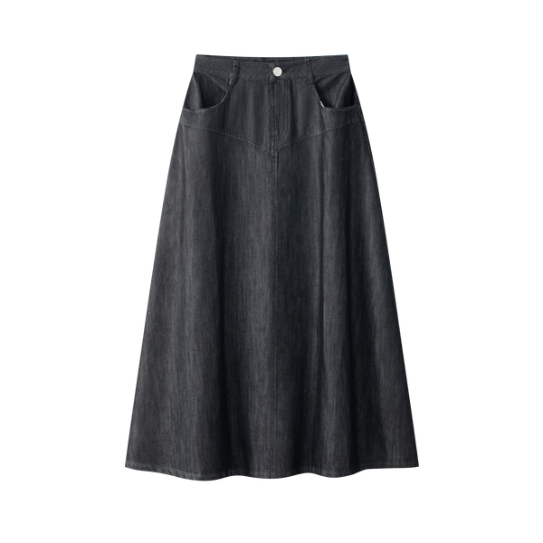 Coco Blanc Black Seam Denim Skirt