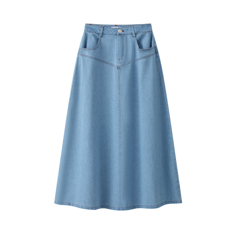 Coco Blanc Blue Seam Denim Skirt