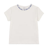 Coco Blanc Crew Neck Tee Short Sleeve White/Blue