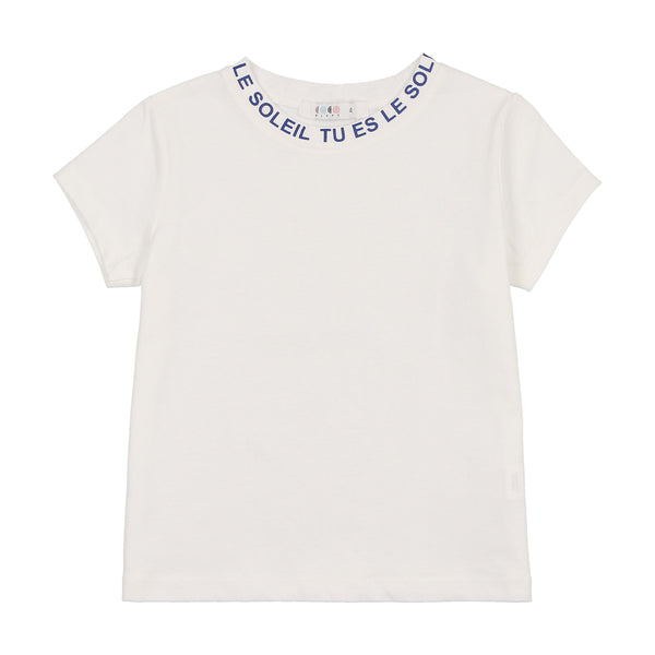 Coco Blanc Crew Neck Tee Short Sleeve White/Blue
