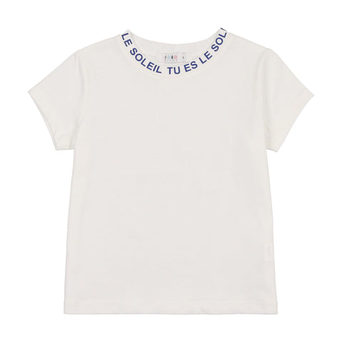 Coco Blanc Crew Neck Tee Short Sleeve White/Blue