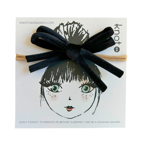 Knot Hairbands Corded Mini Bow Band // Black