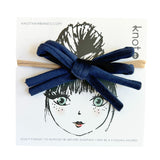 Knot Hairbands Corded Mini Bow Band // Navy