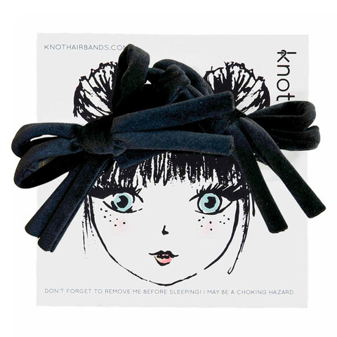 Knot Hairbands Corded Mini Bow Set // Black