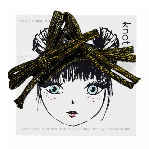 Knot Hairbands Corded Mini Bow Set // Gold