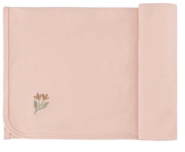 Ely’s & Co Embroidered Collection - Pink Tulip - Blanket