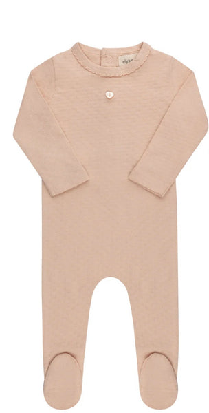 Ely’s & Co Pointelle Heart - Pink - Footie