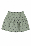 Piupiuchick Short Skirt | Green W/ Black Hearts