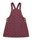 Piupiuchick Short Dress W/ Straps | Pink W/ Black Hearts