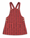 Piupiuchick Knee-Lenght Dress W/ Straps | Bordeaux W/ Black Flowers