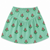 Piupiuchick Short Skirt | Green W/ Big Flowers