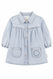 Piupiuchick Short Dress | Fadded Light Blue Denim