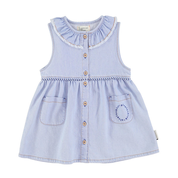 Piupiuchick Knee-Lenght Dress | Light Blue Soft Denim