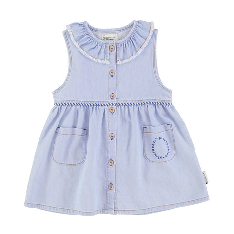 Piupiuchick Knee-Lenght Dress | Light Blue Soft Denim
