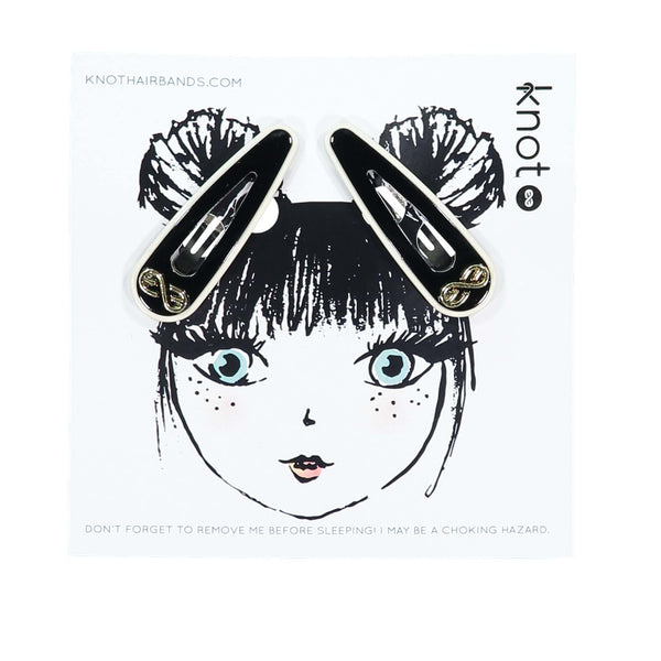 Knot Hairbands Profile Clip Set // Black + Cream