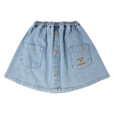 Tocoto Vintage Short Blue Denim Skirt With Pockets Blue