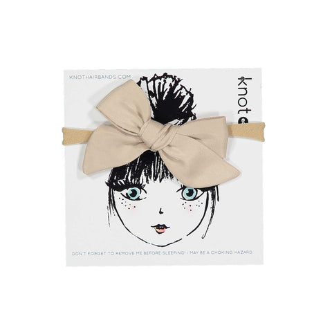 Knot Hairbands Sateen Bow Band // Taupe