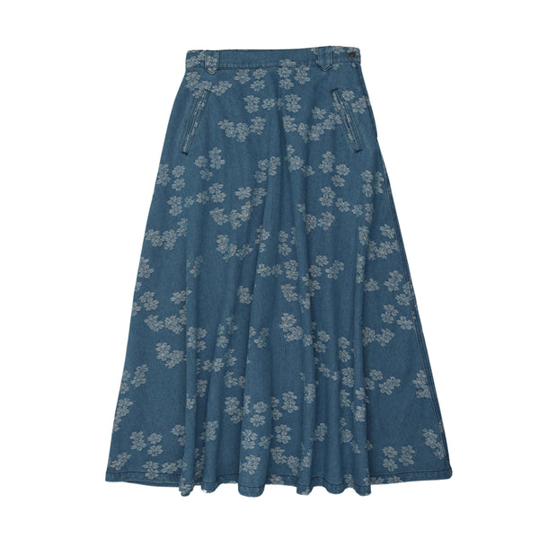 Coco Blanc Floral Denim Skirt