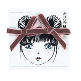 Knot Hairbands Velvet Ribbon Mini Bow Set // Blush