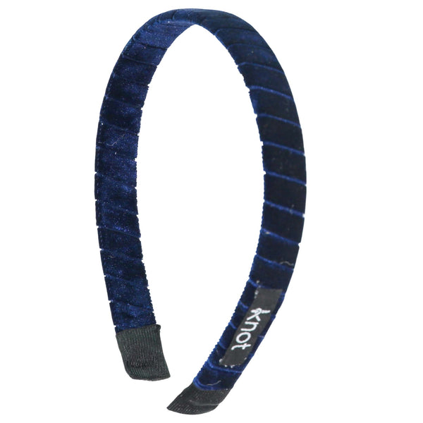 Knot Hairbands Velvet Ribbon Headband // Navy