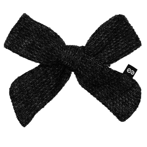 Knot Hairbands Waffle Bow Clip // Black
