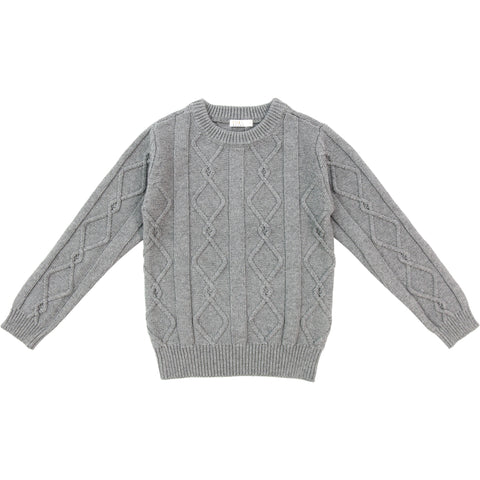 Coco Blanc Diamond Crew Sweater Grey