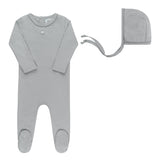 Ely’s & Co Pointelle Star - Blue - Footie + Bonnet