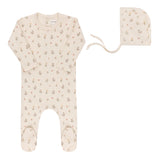 Ely’s & Co Garden Floral Print Collection - Ivory Girl - Footie + Bonnet
