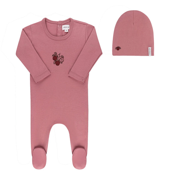 Ely’s & Co Fruit Collection - Pink Apple - Footie + Beanie