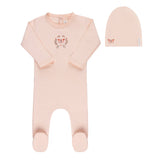 Ely’s & Co Garden Floral Center Collection - Pink - Footie + Beanie