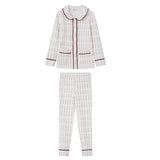 Coco Blanc Printed Collar Pjs Burgundy