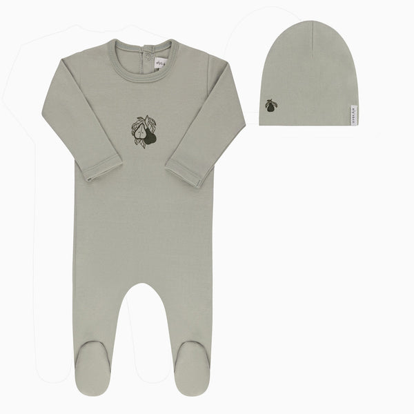 Ely’s & Co Fruit Collection - Sage Pear - Footie + Beanie