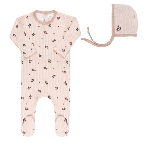 Ely’s & Co Berry Collection - Strawberry - Footie + Bonnet