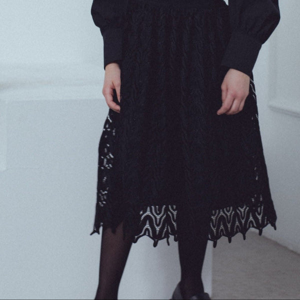 Unlabel Assert Lace Skirt Black Lace